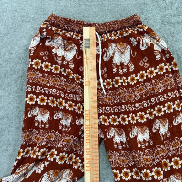 Thai Elephant Harem Pants Womens Small Rayon Baggy Comfort Hippie Boho Festival - Picture 4 of 6